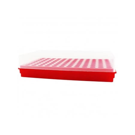 Scientific Specialties Flipper Micro-Tube Racks, 96 Capacity, Red, 5/PK 145913